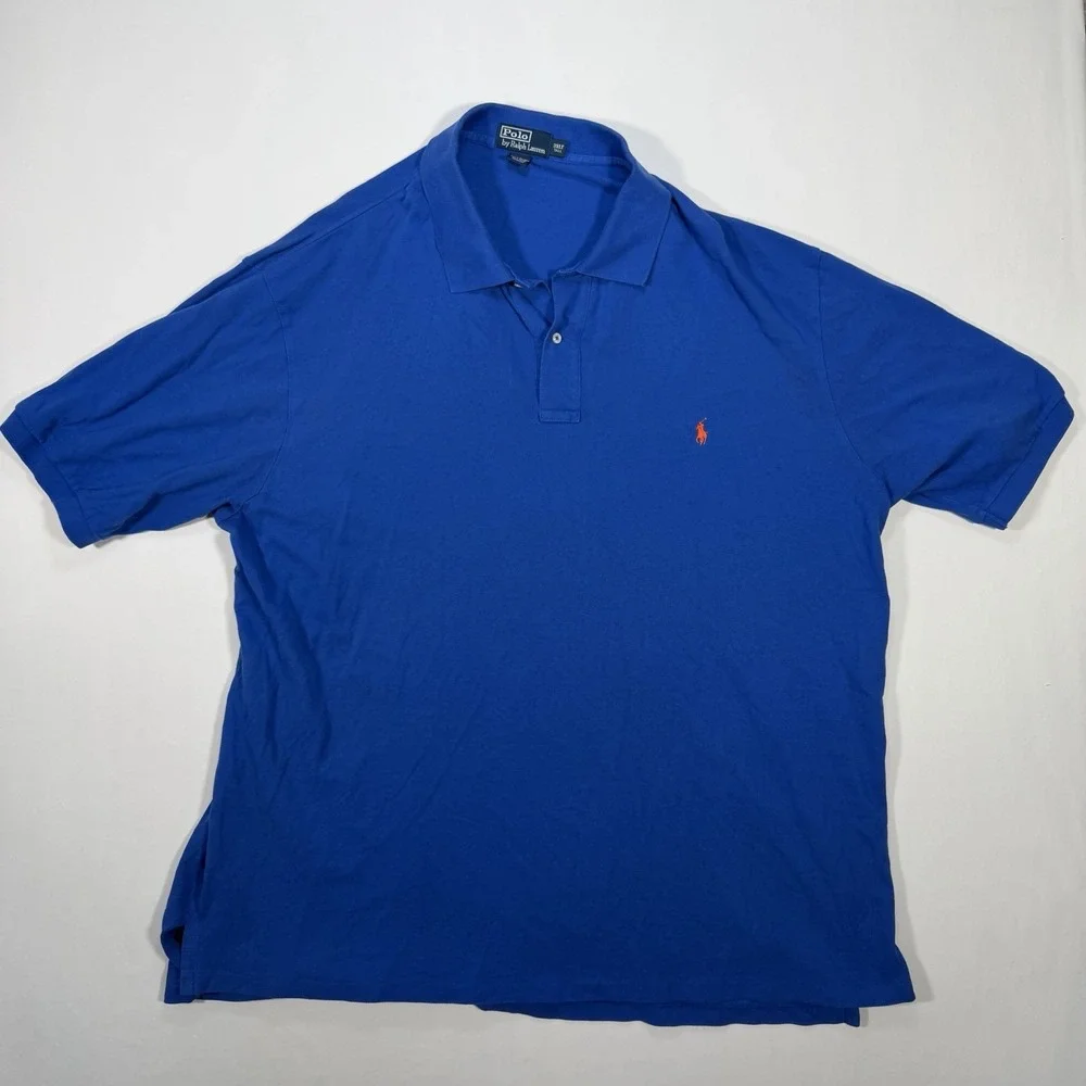 Polo Ralph Lauren Polo Shirt Men's 3XLT Blue Short Sleeve Pony Big Tall Cotton